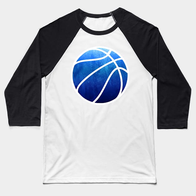 Basketball Dark Blue Baseball T-Shirt by hcohen2000